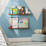 Estanterías Flotantes Wallniture Denver 24, Set de 2, Madera