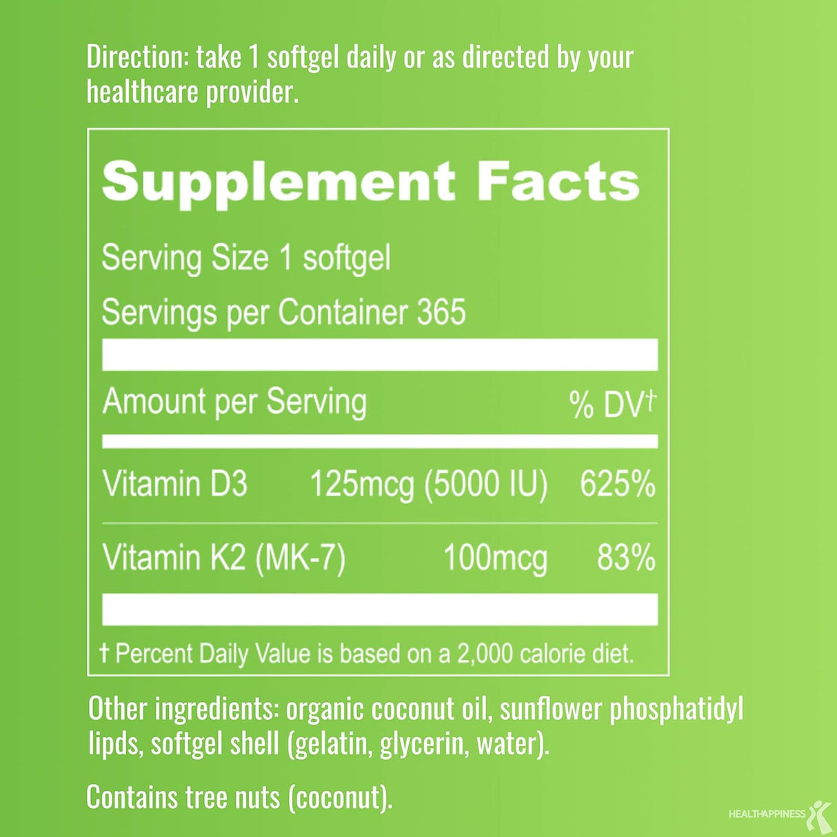 Suplementos Vitamina liposomal  D y K Sin OMG sin gluten 365