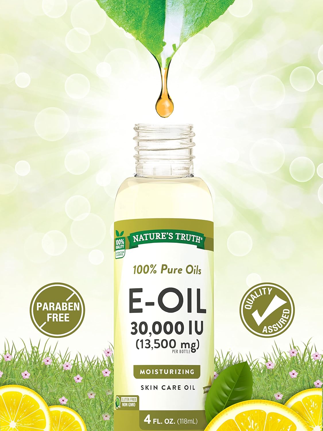 Aceite de Vitamina E Pura para la Piel 30,000 IU, Aroma Limón