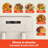 Freidora de aire Bella 4 Qt, doble cesta, 1200W, TriZone