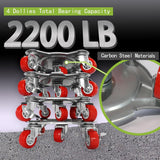 Dolly Móvil Grande, Carbono, 5 Ruedas, Carga 2200Lbs, Modelo X