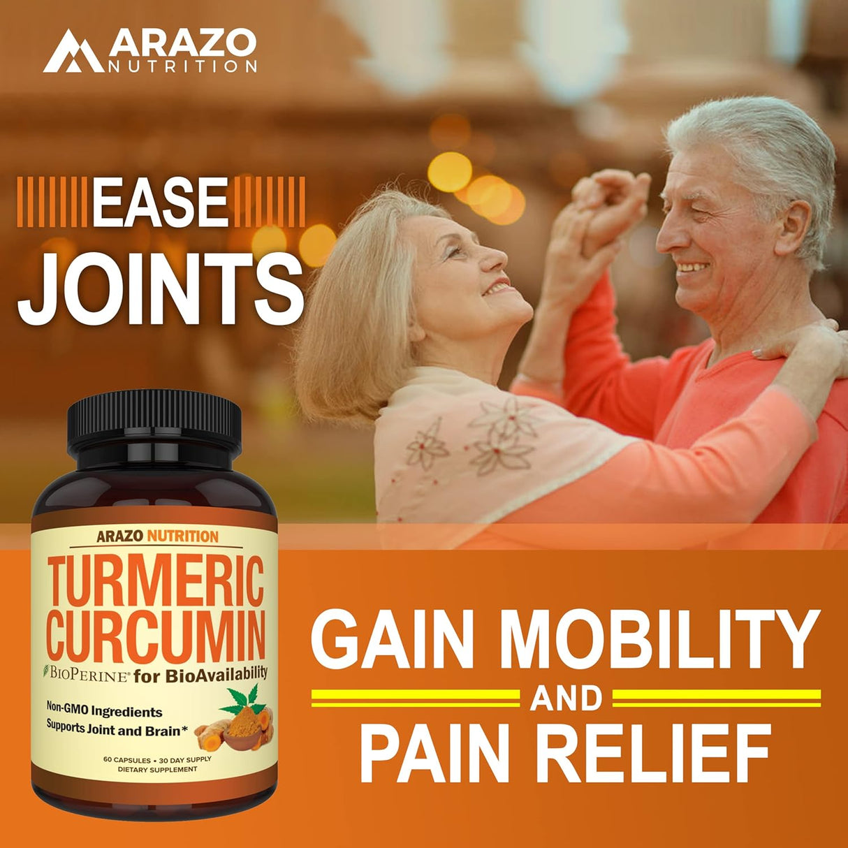 Suplemento Cúrcuma Curcumina con Bioperine 1300 mg 60 unid