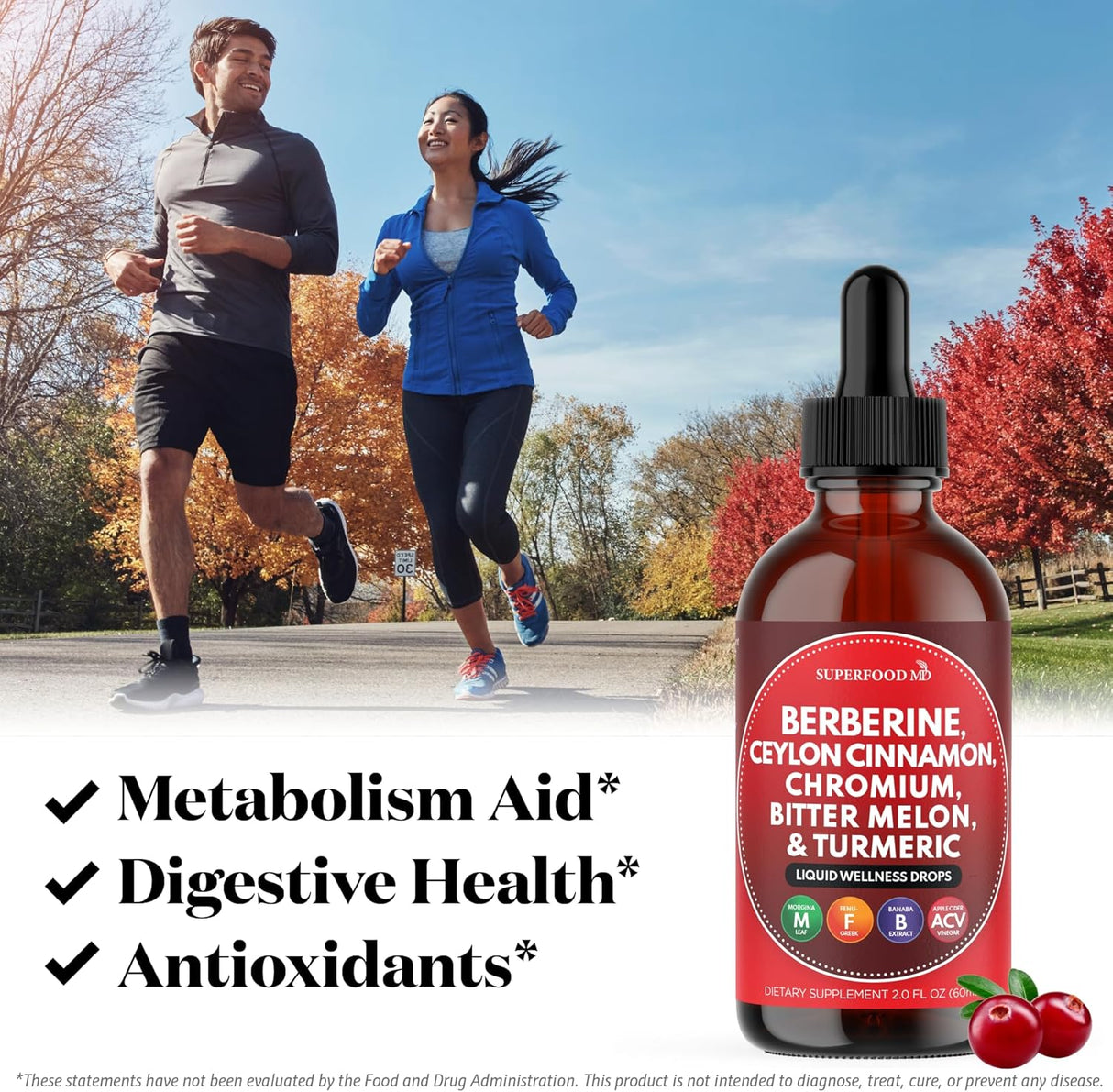 Suplemento líquido Berberina con Canela de Ceilán, 4oz
