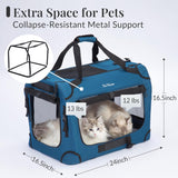 Transportín Extra Grande para 2 Gatos, Plegable, 24x16.5