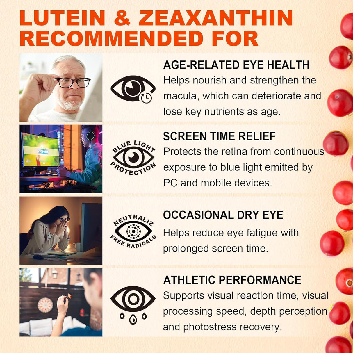Suplementos Gomitas rellenas de luteína y zeaxantina  25 mg
