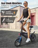 Bicicleta Eléctrica Plegable ANCHEER 14, 350W, 22MPH, UL 2849