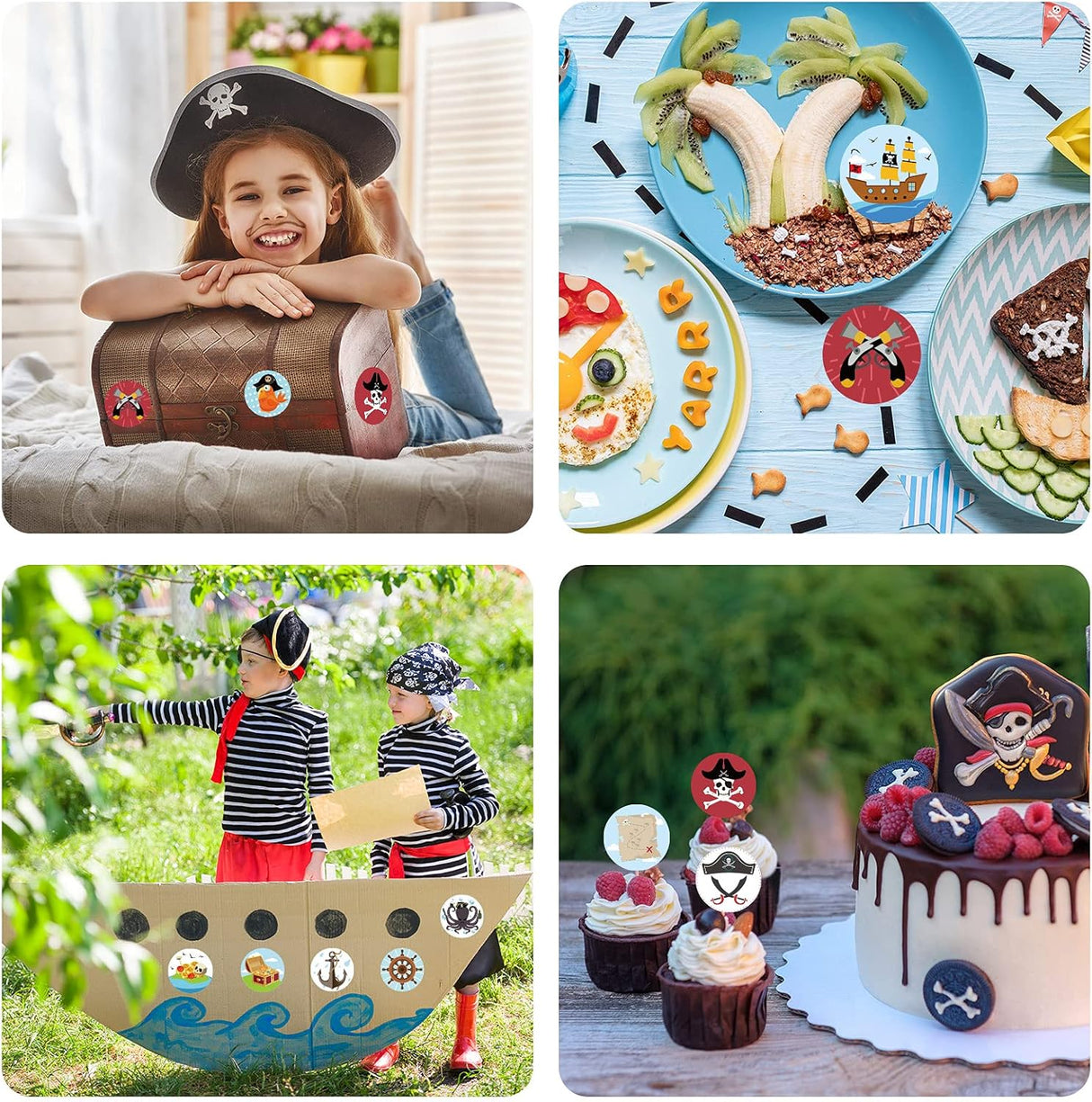 1000 Stickers de Piratas - Diversión y Decoración para Fiestas