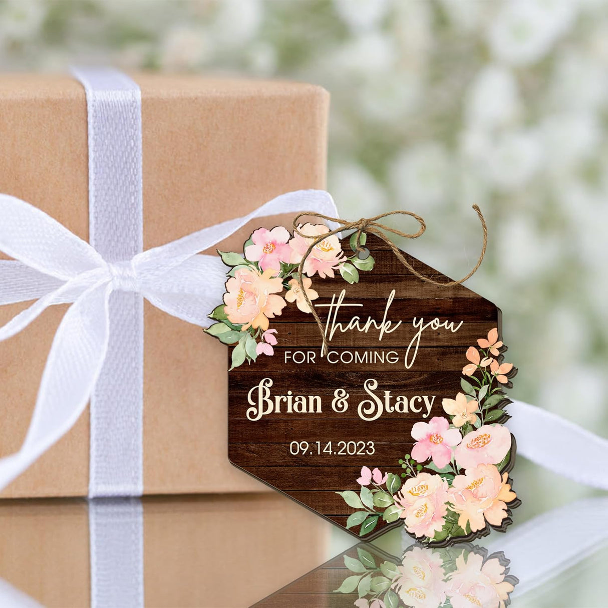 Adornos de Agradecimiento Personalizados para Bodas y Duchas Nupciales