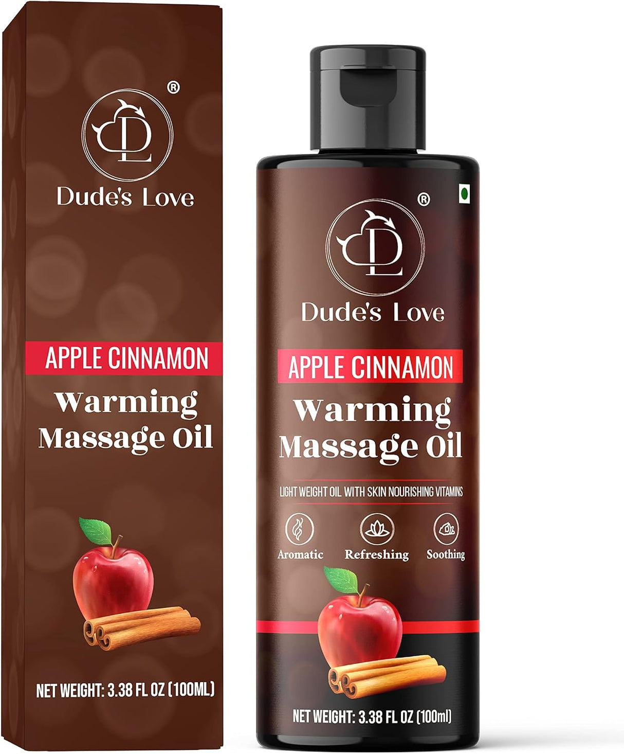 Aceite corporal con sabor Manzana y canela Dude's Love