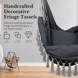 Silla Hamaca KOMOREBI - 60x47 - Algodón, 2 Cojines, Macramé