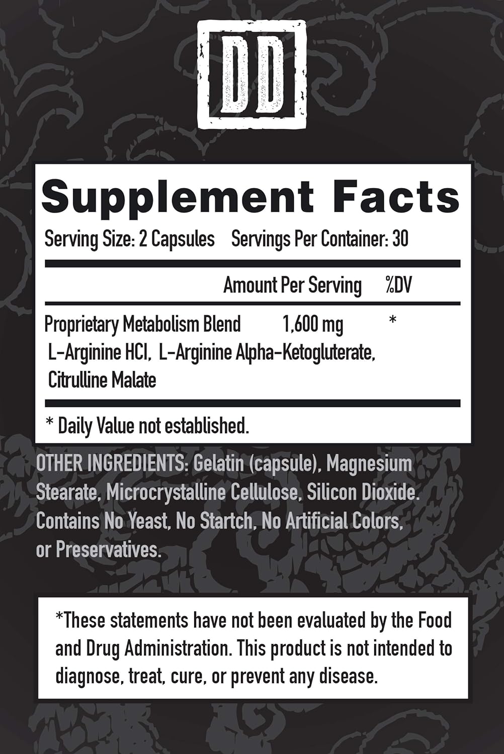 Suplemento potenciador de óxido nítrico, 1600 mg extra