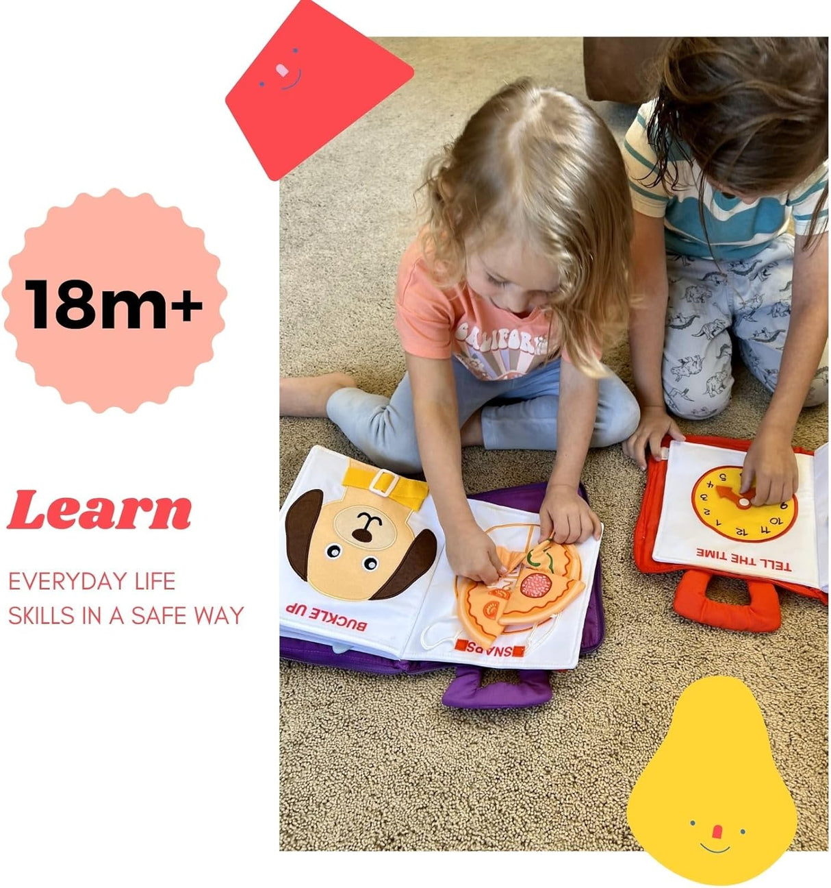 Libro Silencioso - Juguetes de Viaje para Niños, 10 Actividades