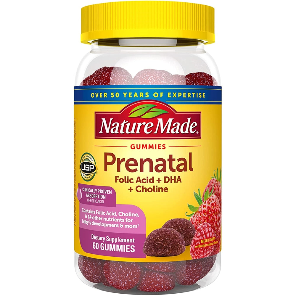 Suplemento Gomitas prenatales con DHA y ácido fólico 60cap