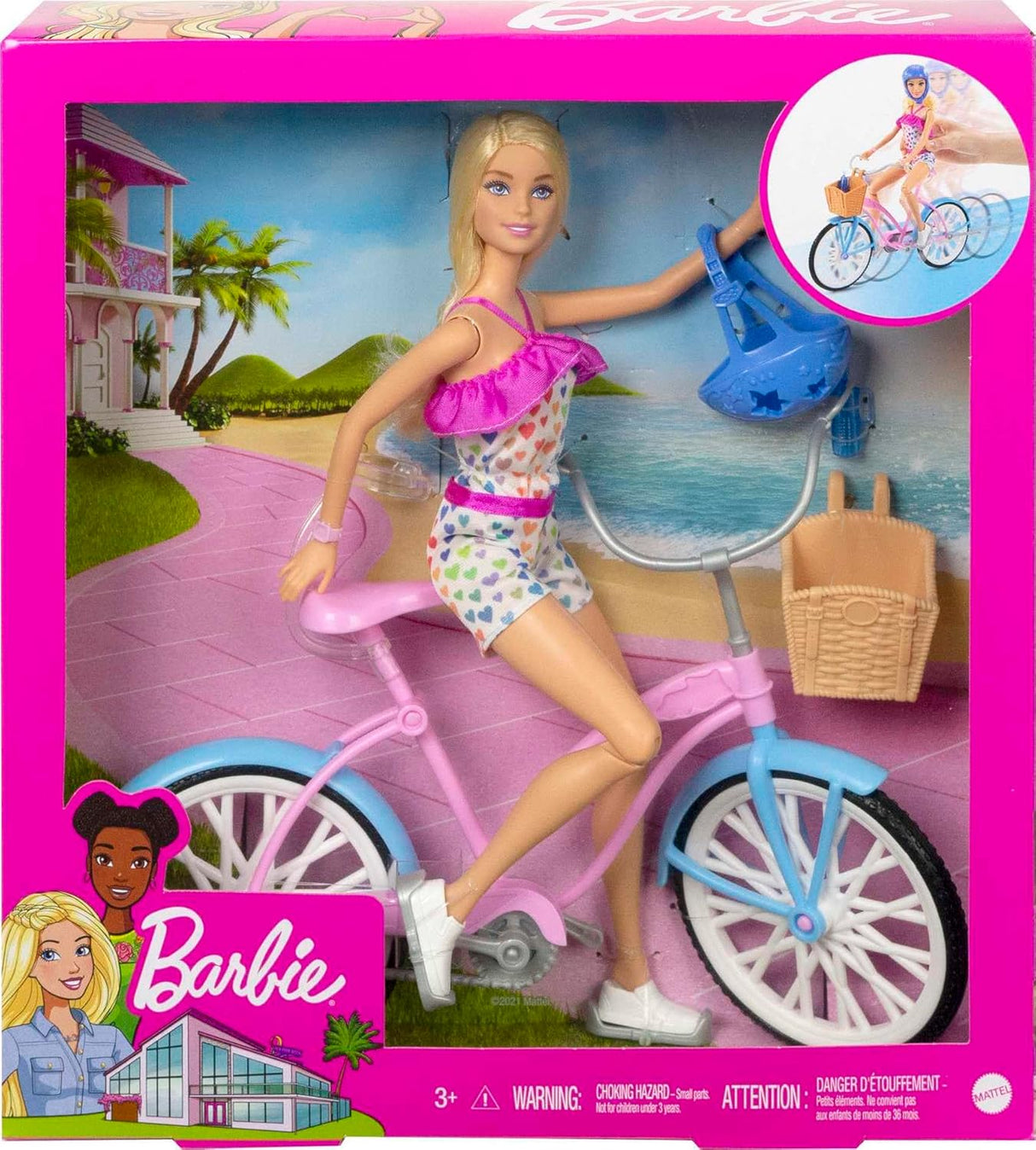 Set de Barbie con Bicicleta y Accesorios para Niños 3-7 años