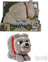 Peluche Mattel Minecraft Dennis el Lobo con Acción y Sonido, Food Mode