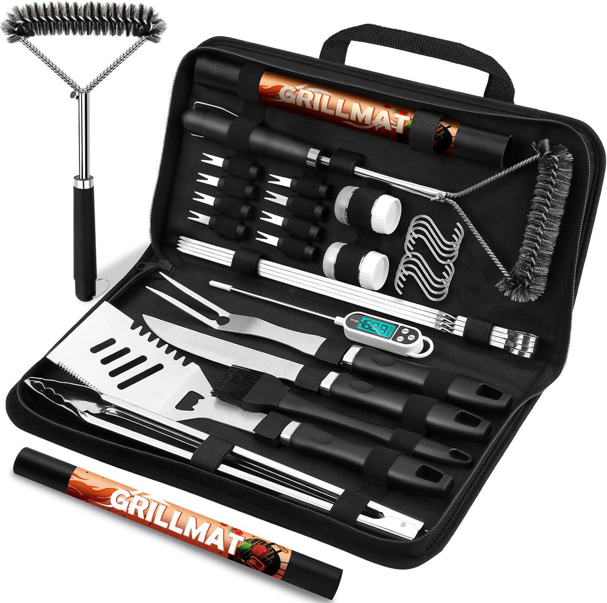 Set de 31 piezas de accesorios para BBQ, herramientas pesadas