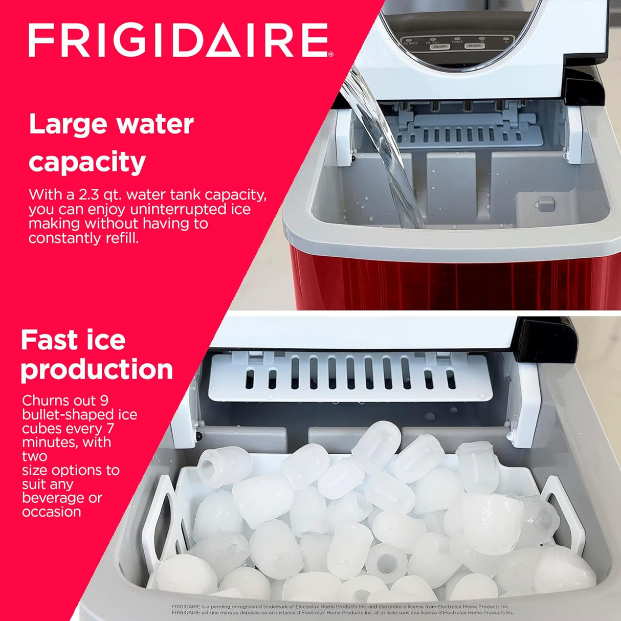 Máquina de Hielo Frigidaire, 26lb/día, Modelo EFIC117-SSRED