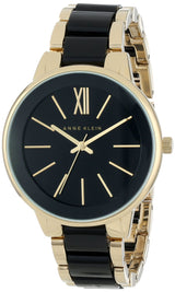 Reloj de vestir negro dorado para mujer