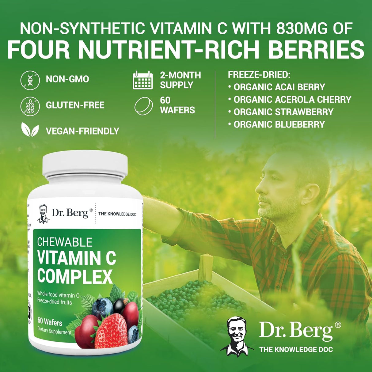 Complejo de Vitamina C Natural de 4 Bayas, Sin OMG