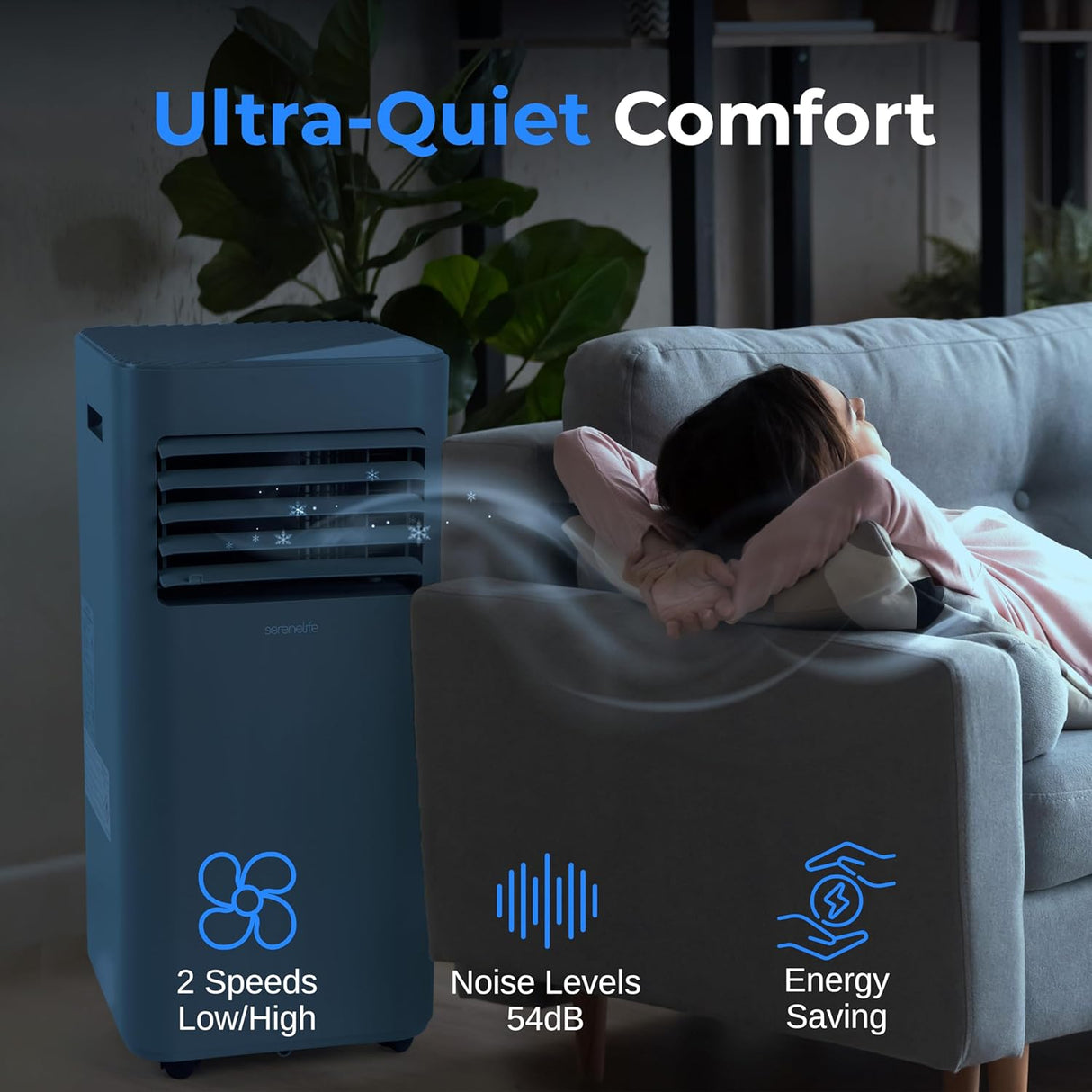 Aire acondicionado portátil SereneLife 8000 BTU 3 en 1, 300 ft²