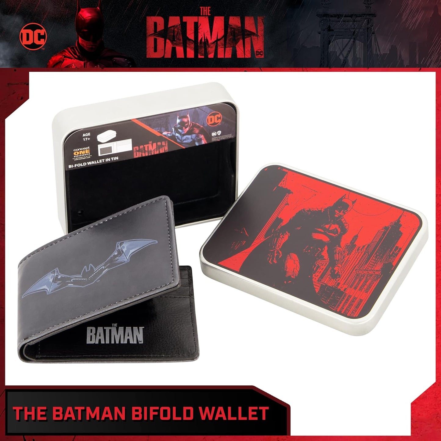 Cartera The Batman, Billetera Delgada con Lata Decorativa