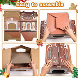 Casa de Cartón para Gatos, incluye Rascador y Catnip, 14x14x13