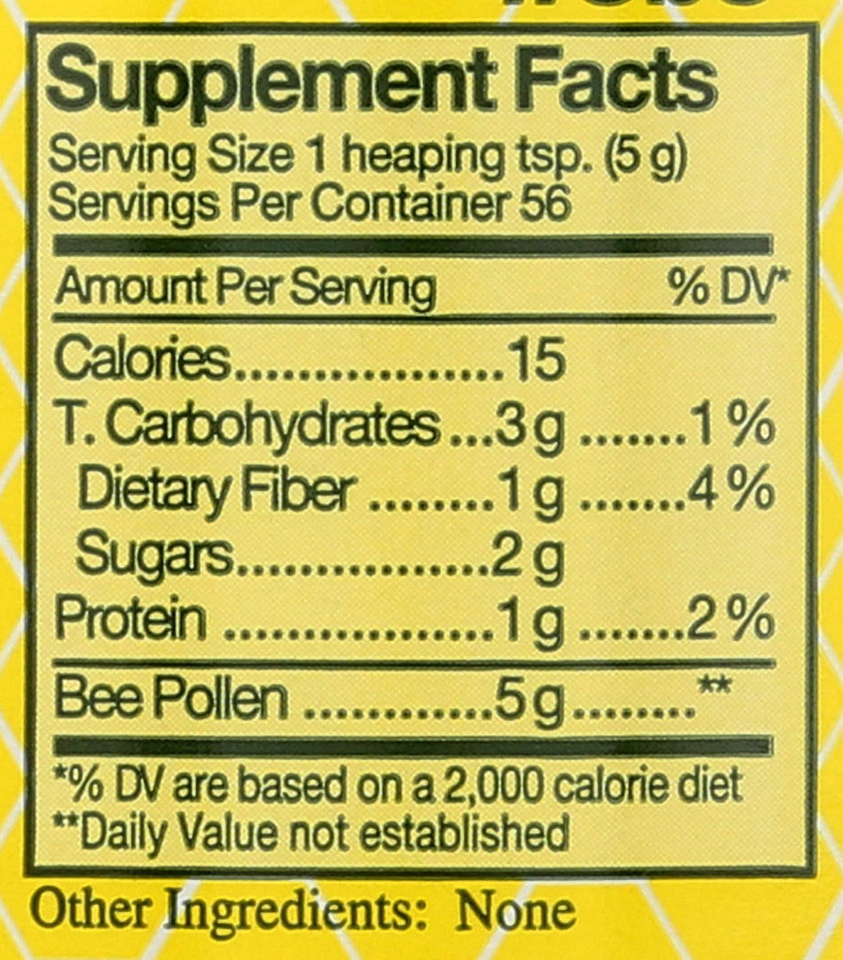 Suplemento Gránulos de polen de abejas  baja humedad 10 oz