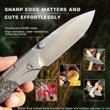 Cuchillo de bolsillo EDC con mango de titanio para hombres