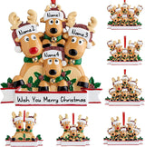 Adornos Navideños Personalizados Renos - Familiar de 4 Personas
