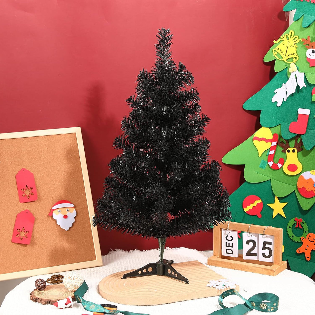 Árbol de Navidad Artificial 2FT, Mini, con Base de Plástico