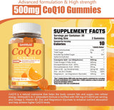 CoQ10 500MG Gummies +Omega-3,Magnesio,Vitamin B3,Zinc 120