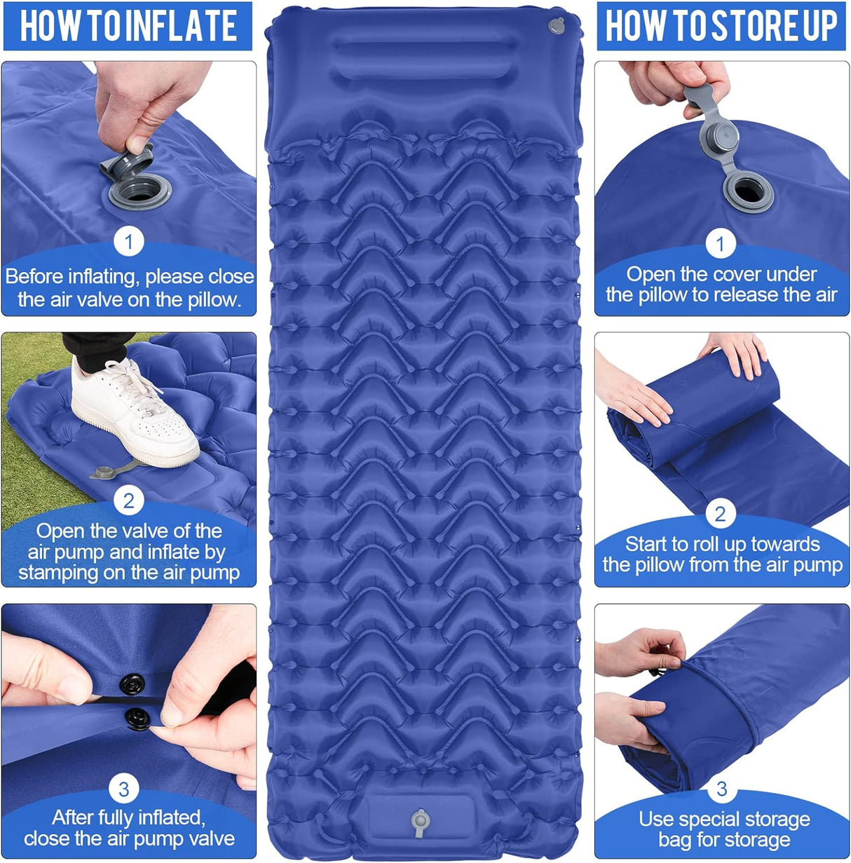 Colchoneta Ultraligera Inflable para Camping con Bomba Integrada