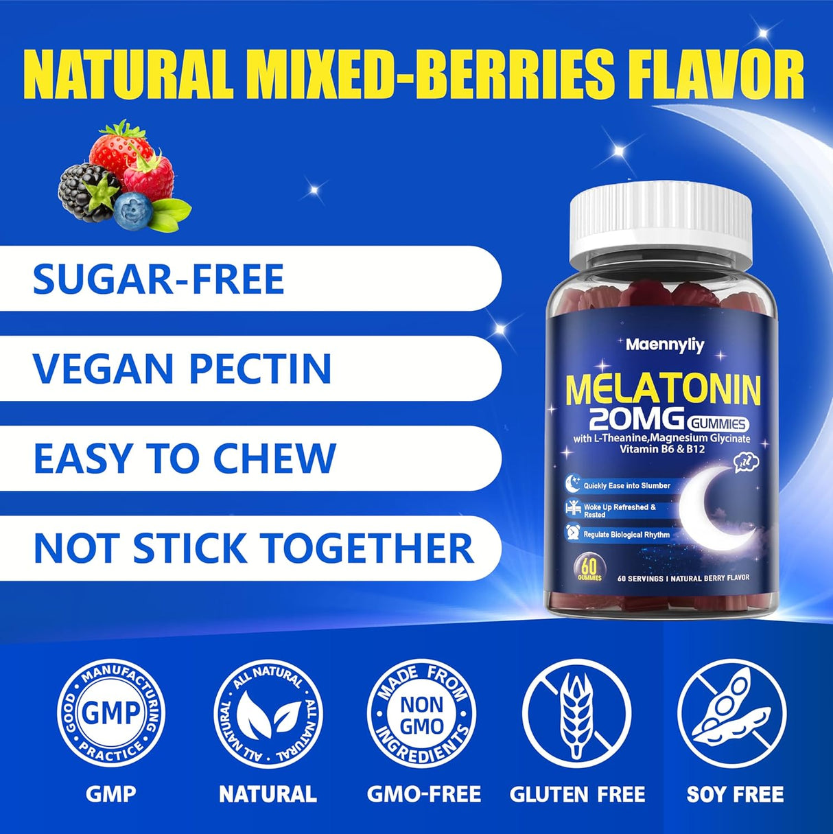 Gomitas de Melatonina 20mg Sin Azúcar - Extra Fuerte