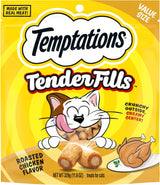 Golosinas crujientes y suaves para gatos, pollo asado