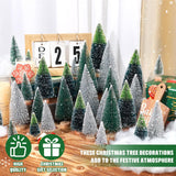 Mini Árboles Navideños Artificiales con Base de Madera para Decoración