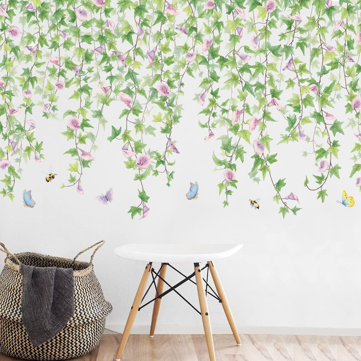 Vinilos Decorativos Flores y Mariposas - 2 PCS Murales DIY