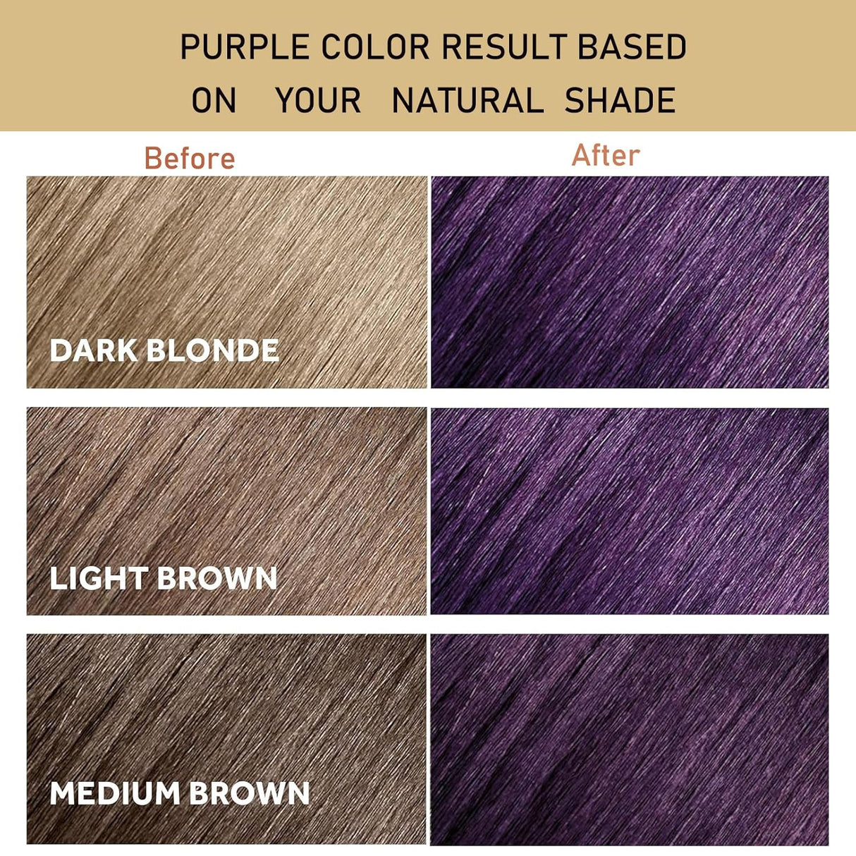 Champú de tinte para el cabello morado 3 en 1