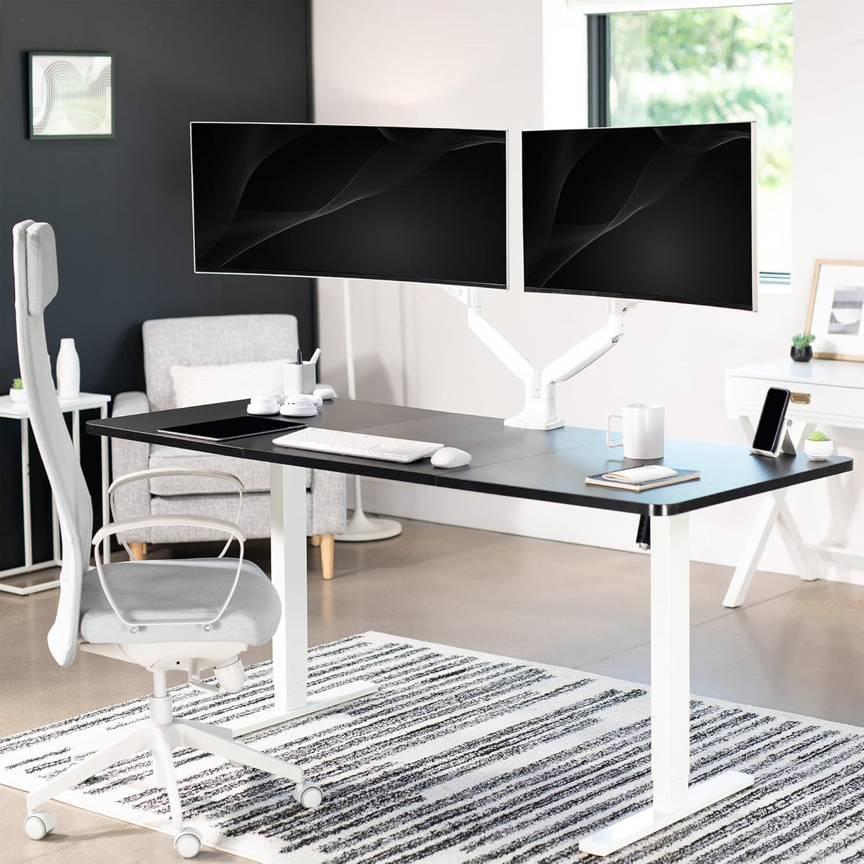 Soporte Doble para Monitores VIVO, hasta 40 y 32.5 lbs, STAND-V202QW
