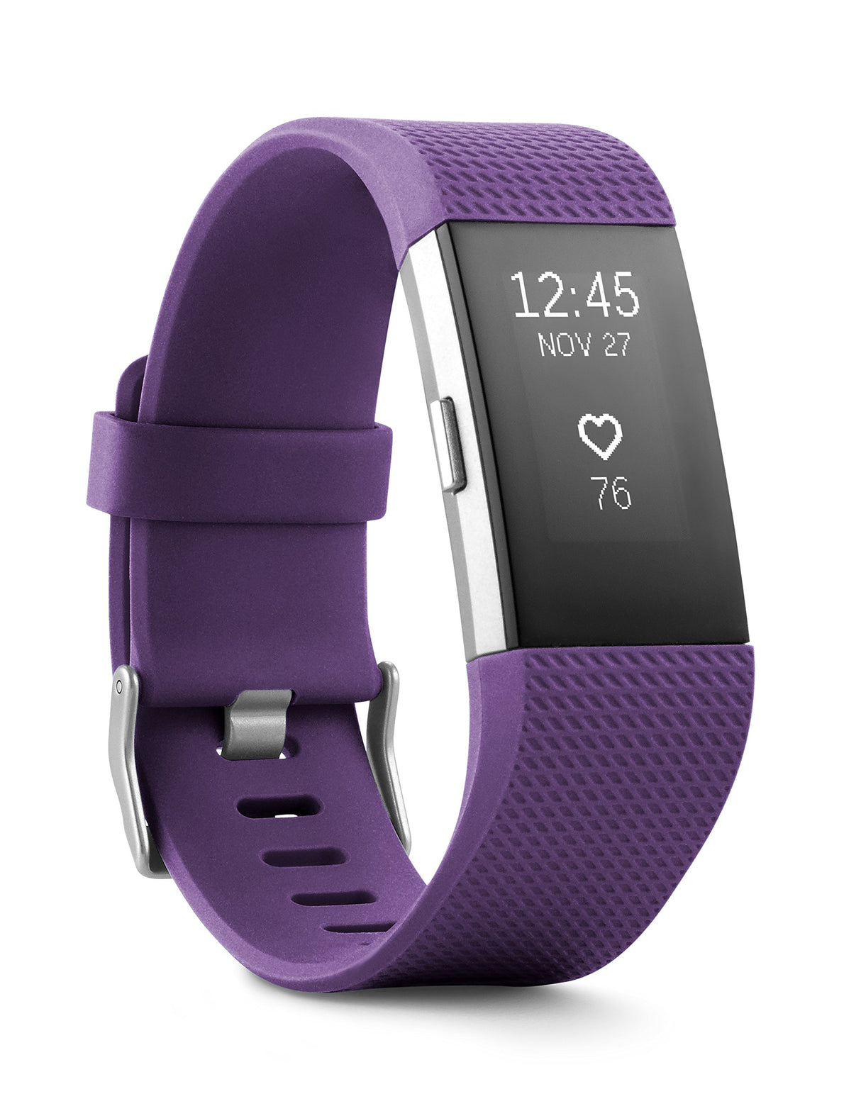 Pulsera Fitbit Charge 2 Heart Rate Fitness, ciruela, grande
