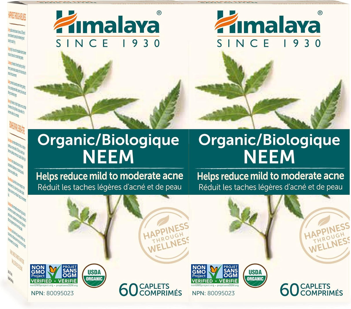 Suplemento Himalaya Organic Neem Alivio del acné 2 unidades
