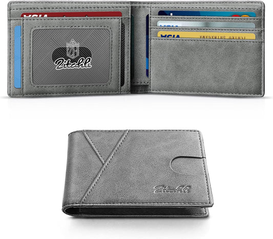 Billetera Zitahli para Hombre, Piel delgada, RFID, Bifold