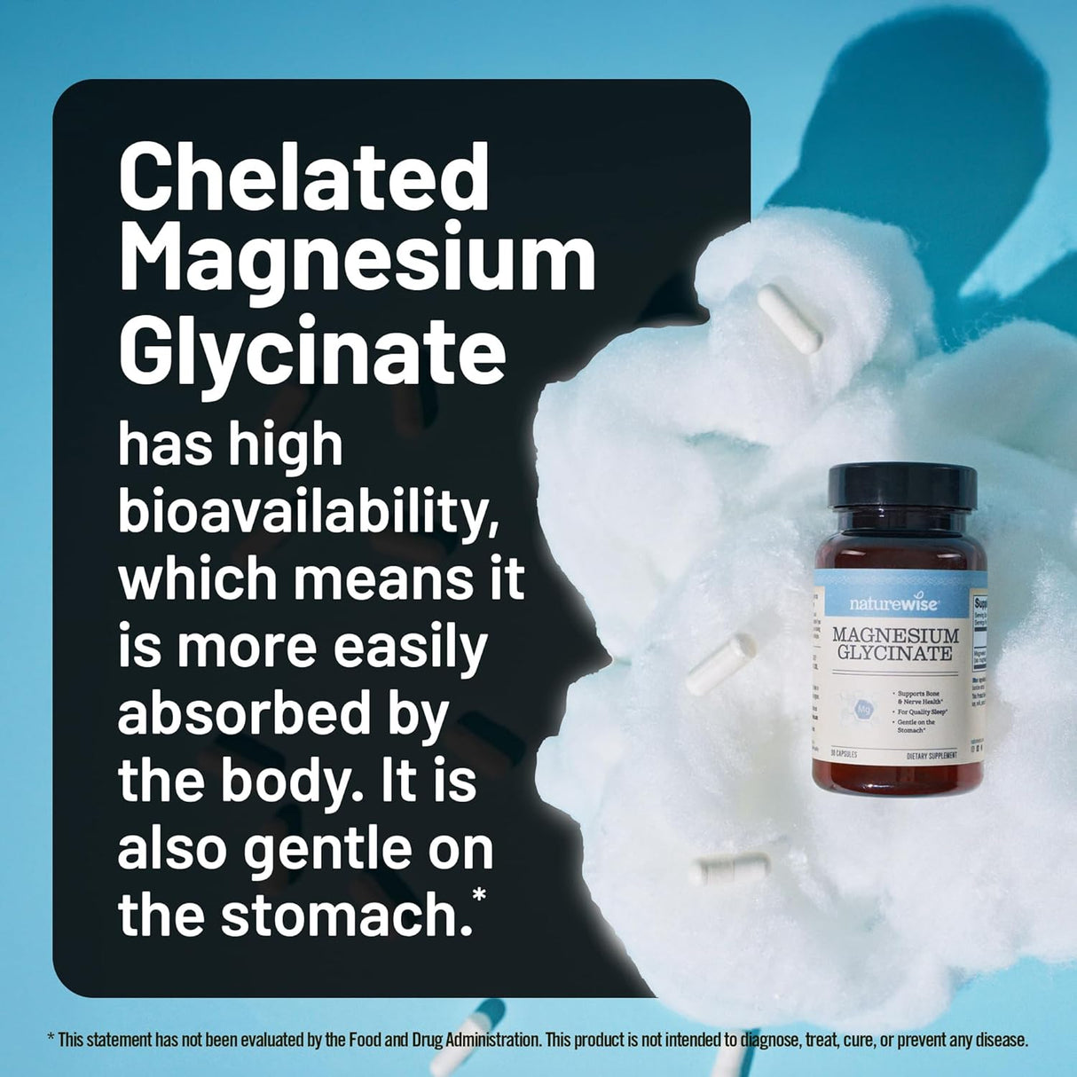 Magnesio Glycinato NatureWise 625 mg 30 cápsulas