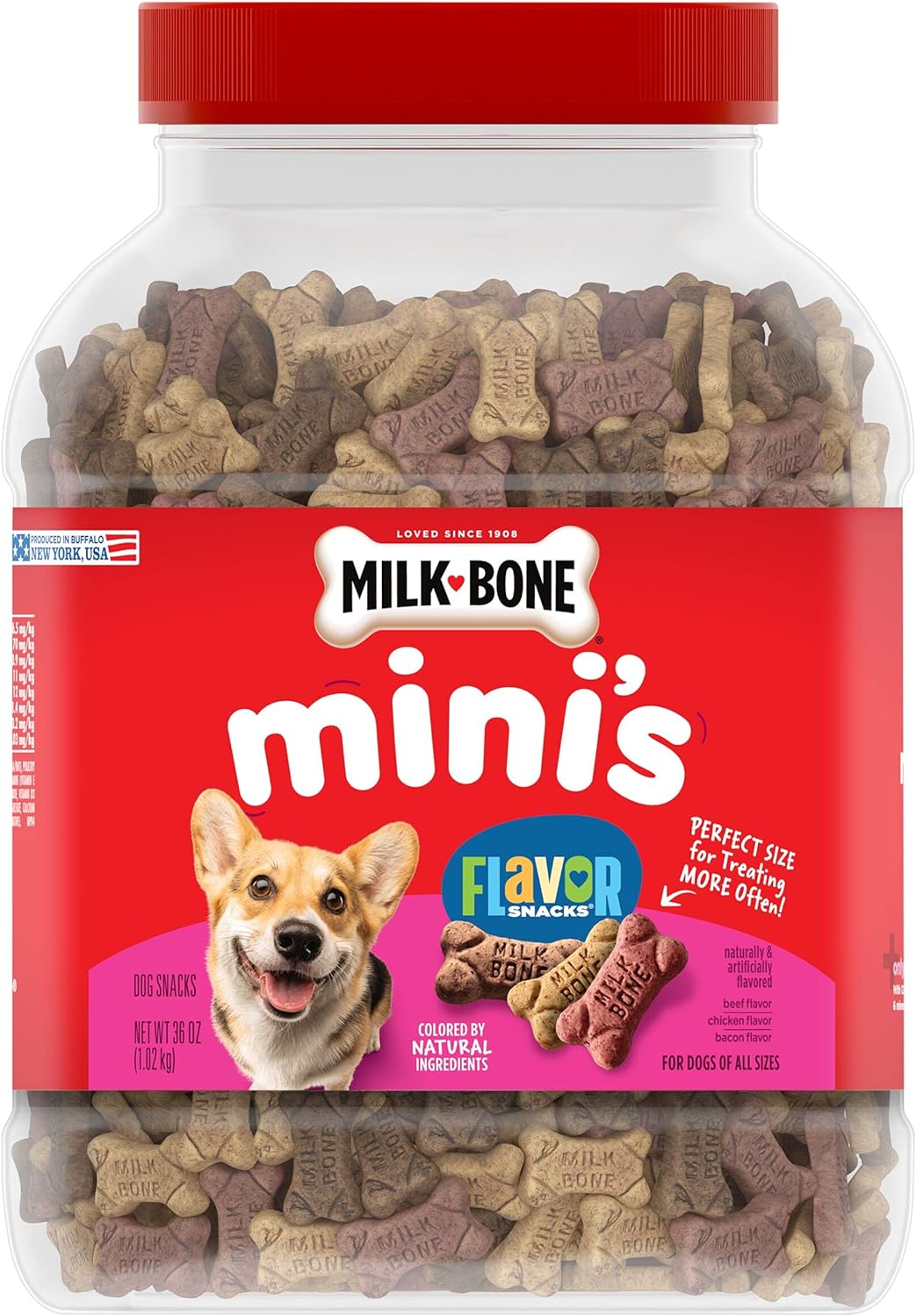 Aperitivos de sabores para perros de la marca Milk-Bone