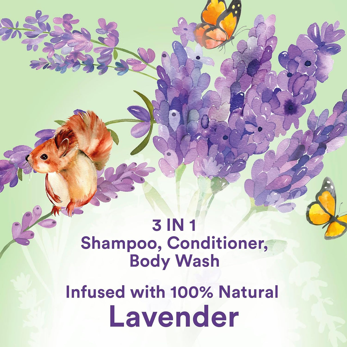 Aceite de Lavanda Natural 3 en 1 para Niños: Gel, Champú y Acondicionador