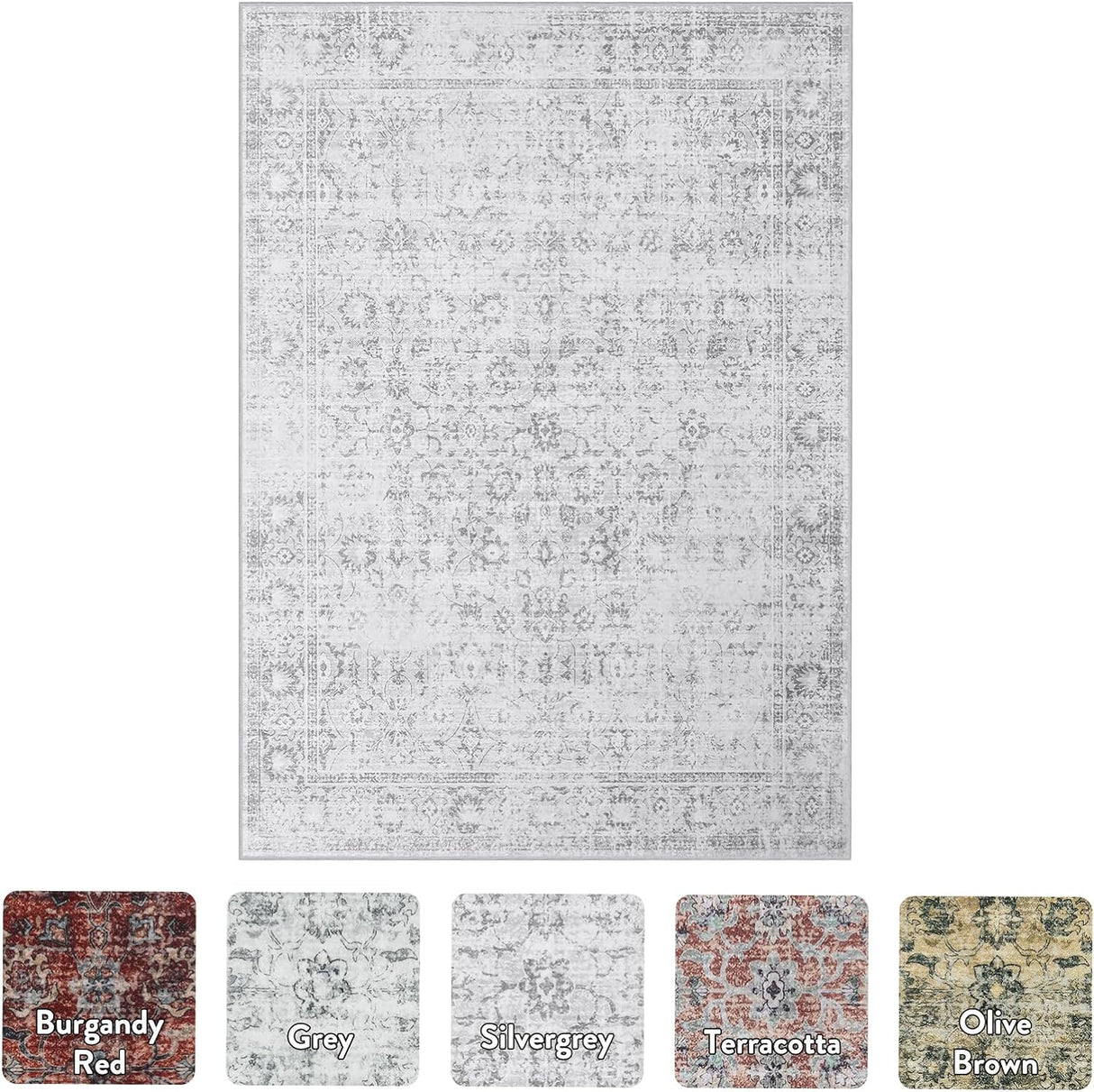 LIVEBOX Alfombra Lavable 8x10 Boho Antideslizante Vintage