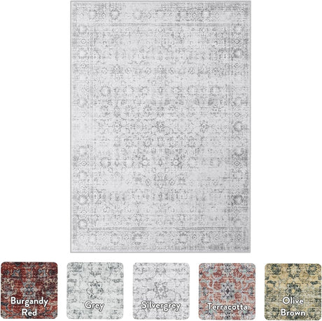 LIVEBOX Alfombra Lavable 8x10 Boho Antideslizante Vintage
