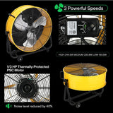 Ventilador Industrial VIVOSUN 24” Alta Velocidad 3 Velocidades