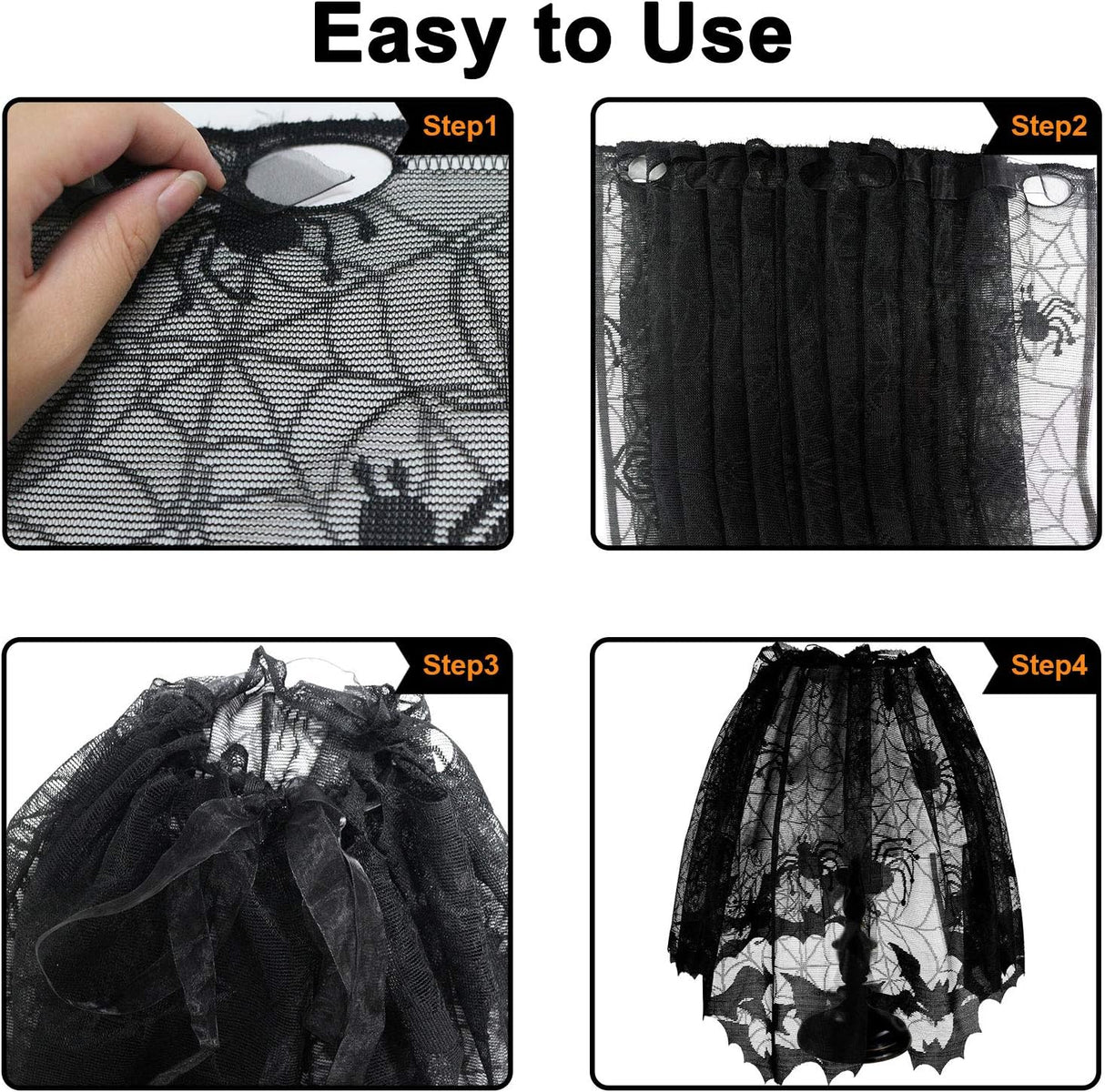 Cubierta de Pantalla de Lámpara Halloween, Decoración, 3 Pcs