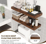 Estanterías Flotantes Profundas, 12 Pulgadas, Set de 2, 36W