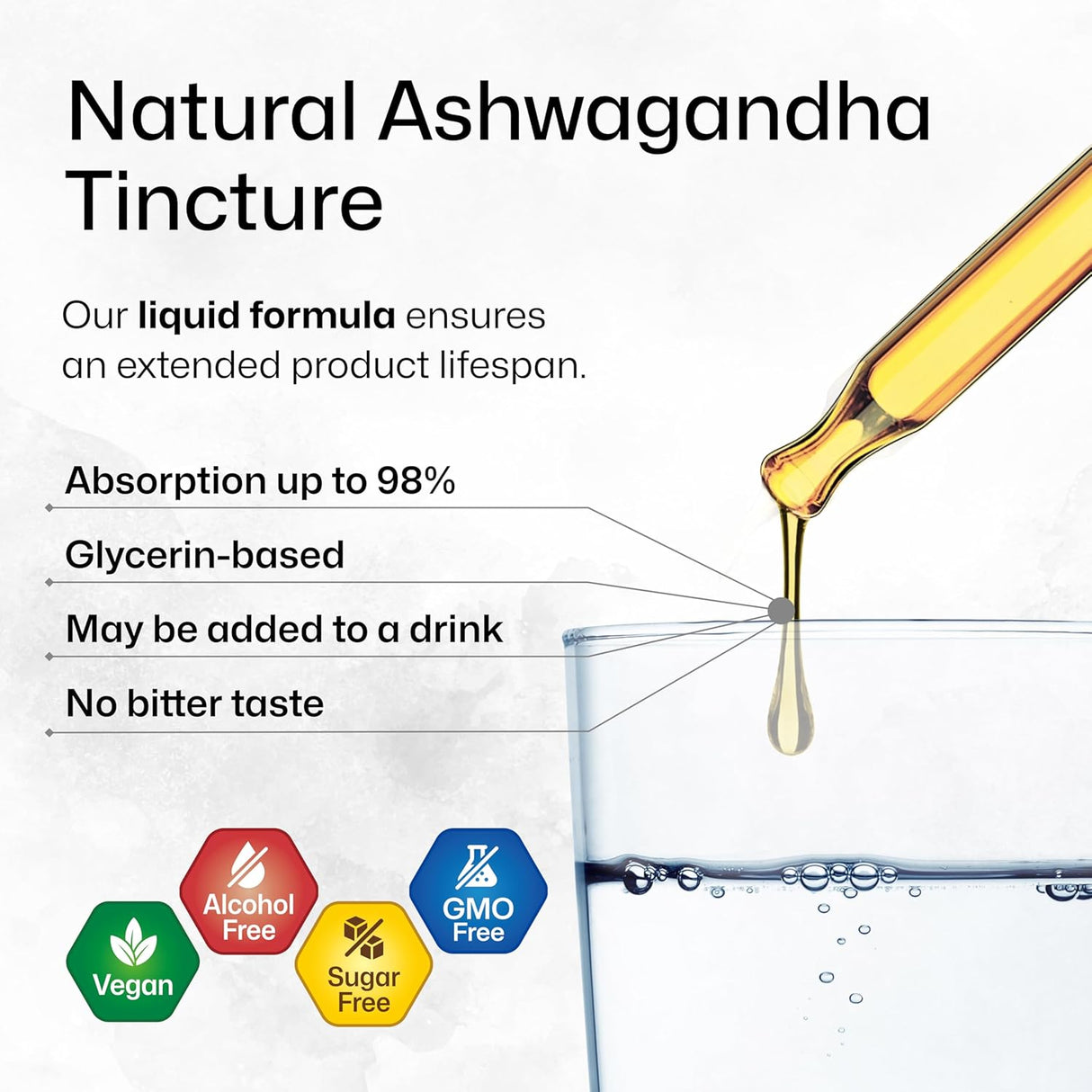 Gotas de Ashwagandha - Suplemento Calmante - 4 Fl.Oz.